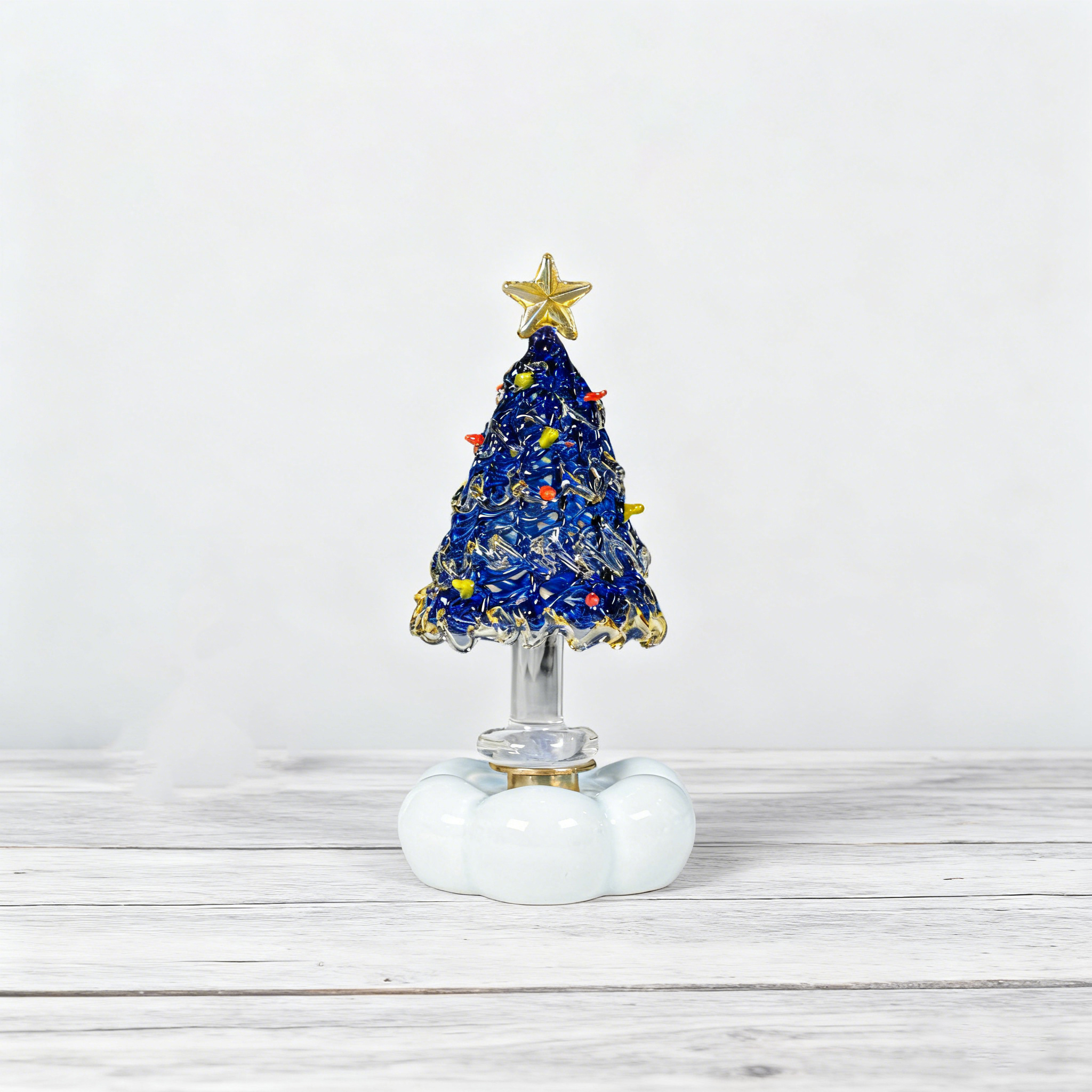 Christmas Tree Handmade Glass Rotating Ornament