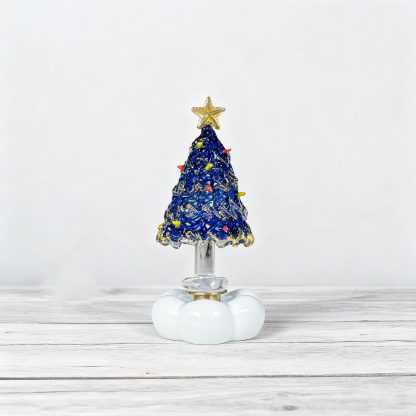 Christmas Tree Handmade Glass Rotating Ornament