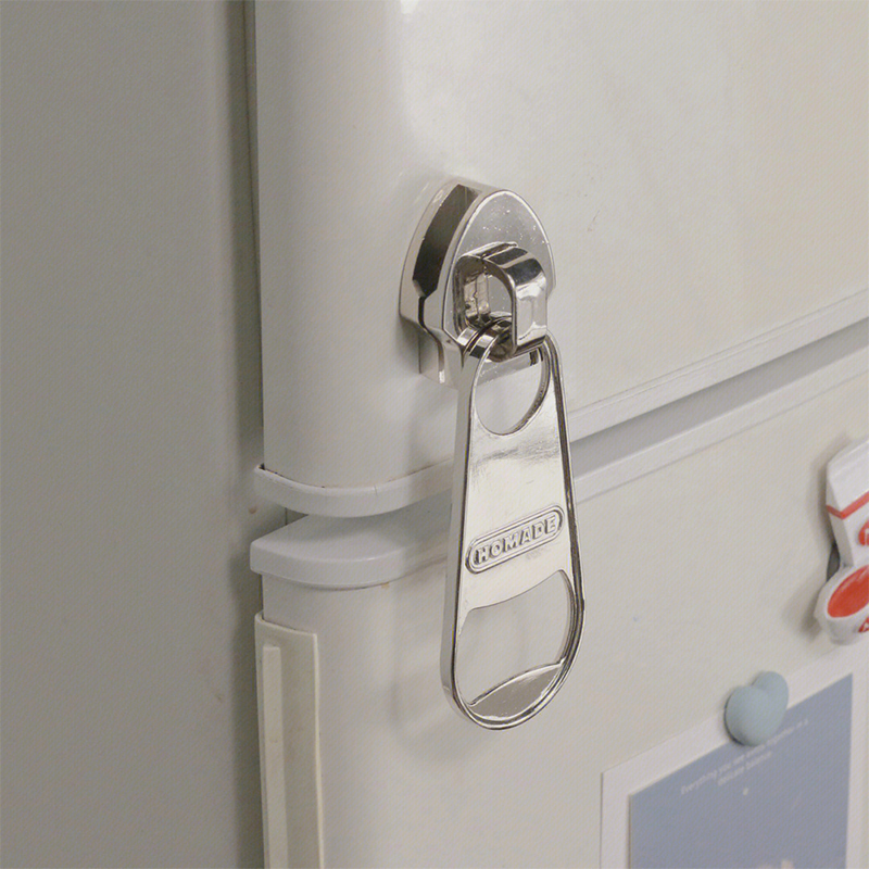 Large zipper fridge magnet bottle opener