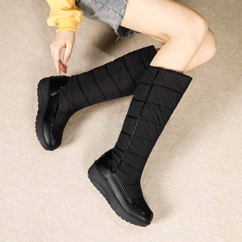 Women's Long-Height, Thick-Soled, Fleece-Filled Down Boots