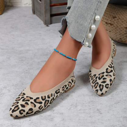 Pointed-toe leopard print shoes