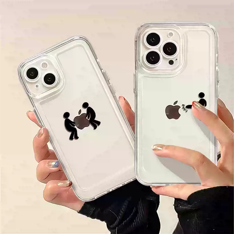 Interesting little man creative transparent protective cover