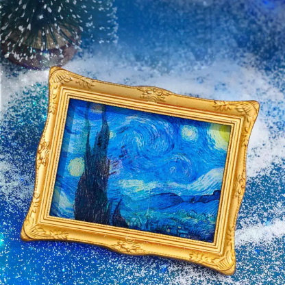 Oil painting starry sky 3D grating refrigerator