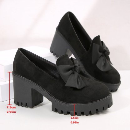 Women's High-Heeled Shoes with Bow Tie