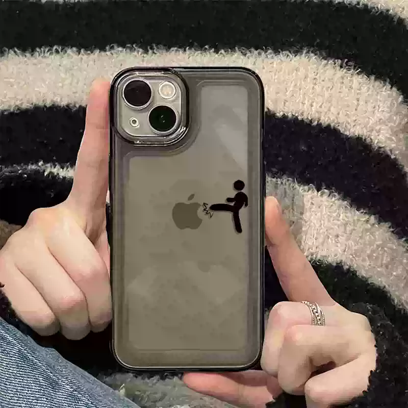 Interesting little man creative transparent protective cover