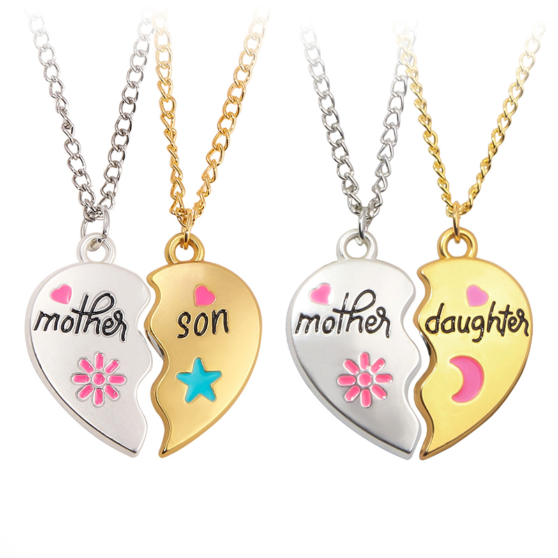 Fashionable Heart Splicing Parent-child Necklace
