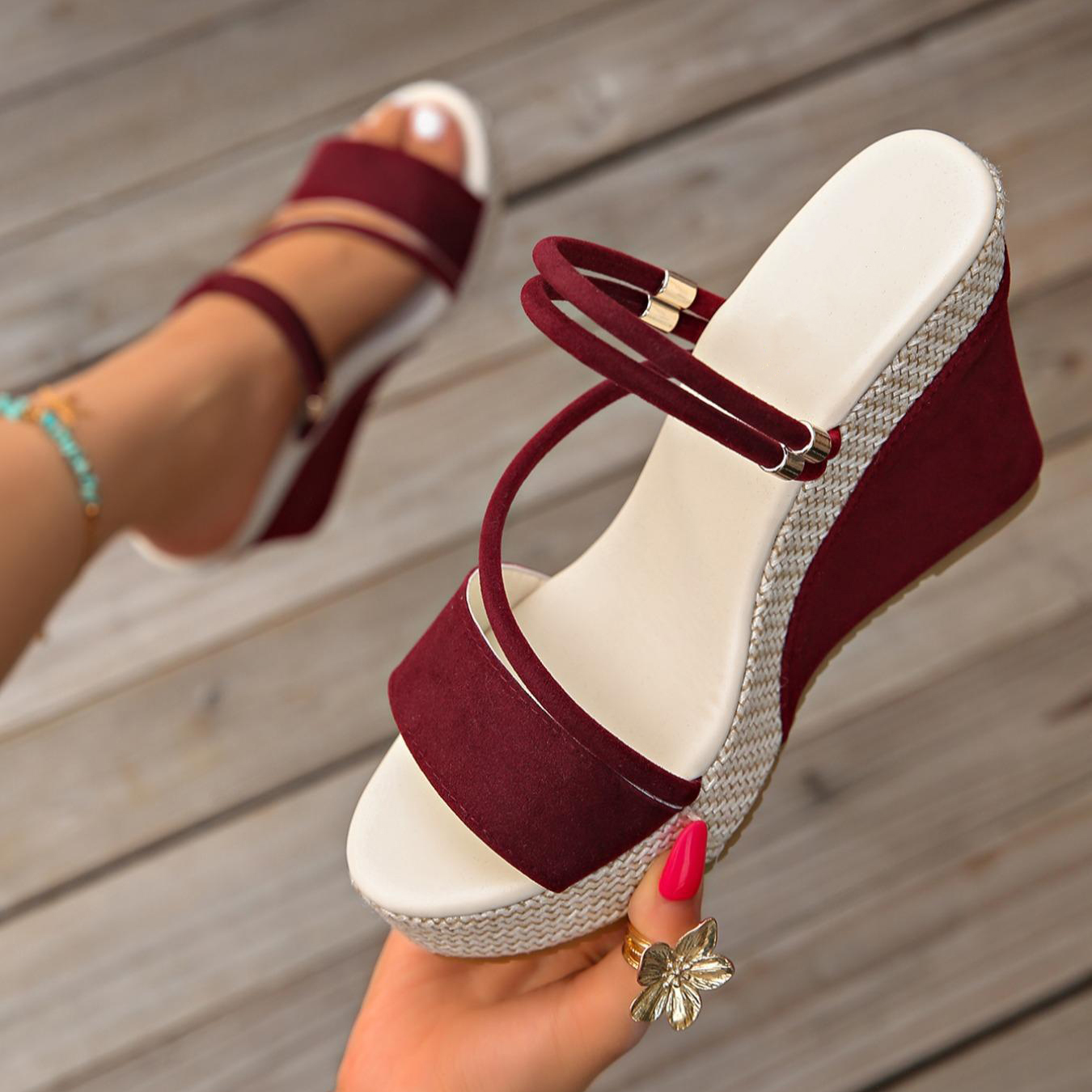 Suede platform shoes