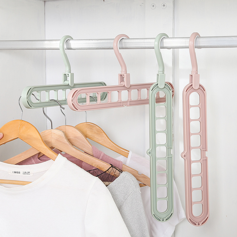 Nine hole hanger wardrobe storage hanger