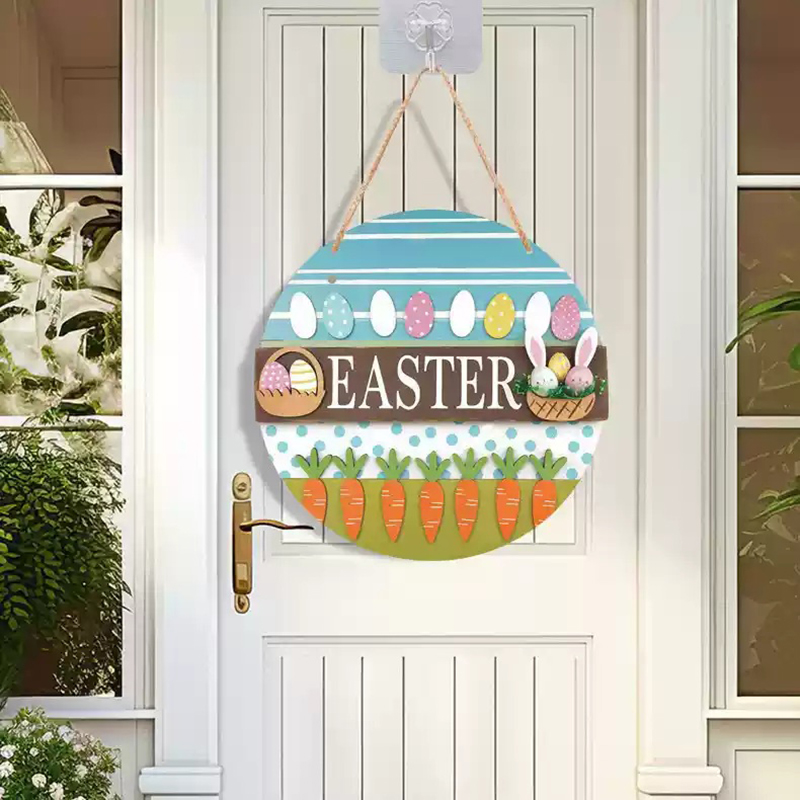 Easter decoration pendant rabbit egg welcome doorplate