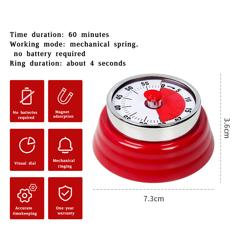 Mechanical timer kitchen cooking timer reminder