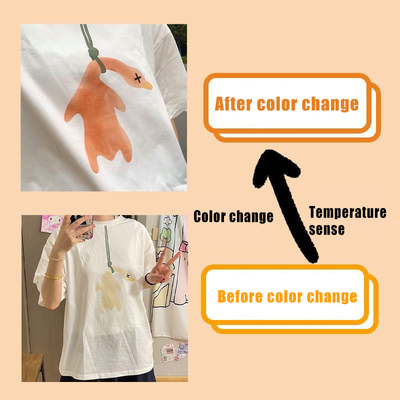 Color Changing Roast Duck Cotton Short Sleeves