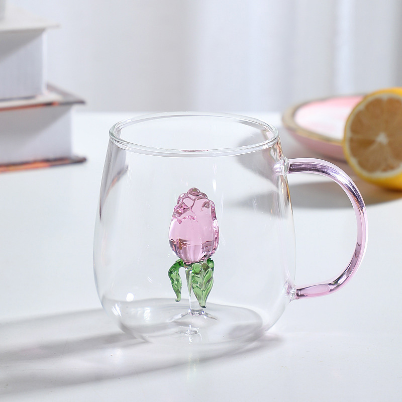 Cartoon animal cup high borosilicate glass household cup