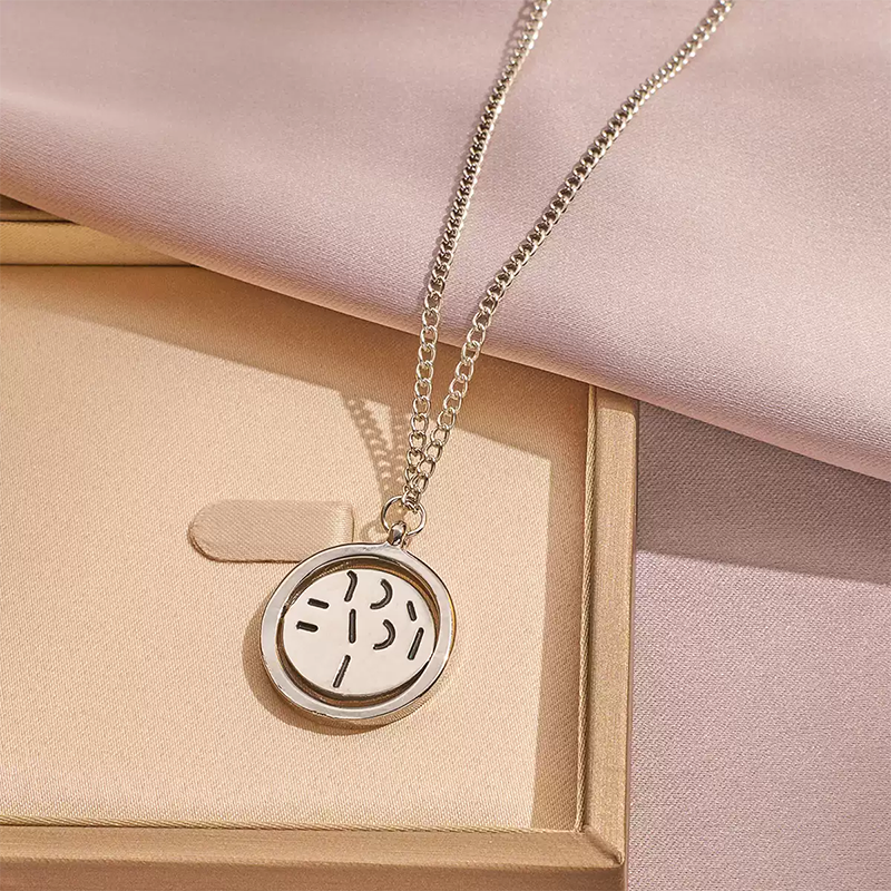 Rotatable I LOVE YOU necklace and ring