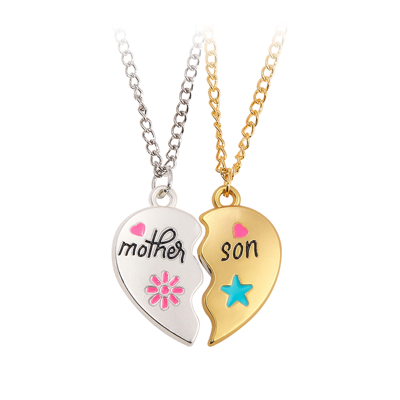 Fashionable Heart Splicing Parent-child Necklace