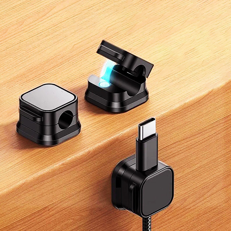 Magnetic cable organizer desktop car data cable clip fixing artifact
