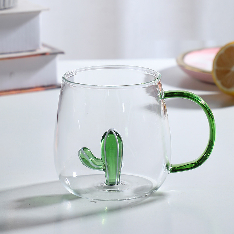 Cartoon animal cup high borosilicate glass household cup