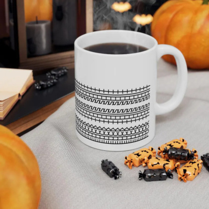 Ceramic coffee cup with hidden message