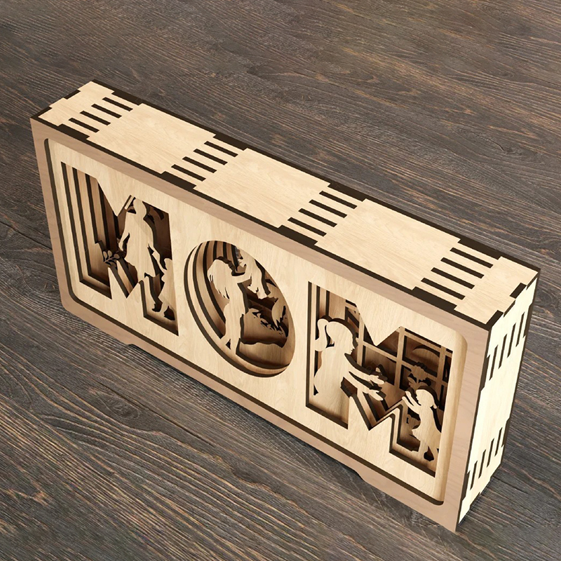 3D Mother's Day Gift Wooden Crafts Desktop Ornaments