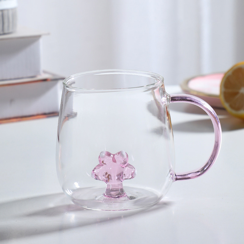 Cartoon animal cup high borosilicate glass household cup