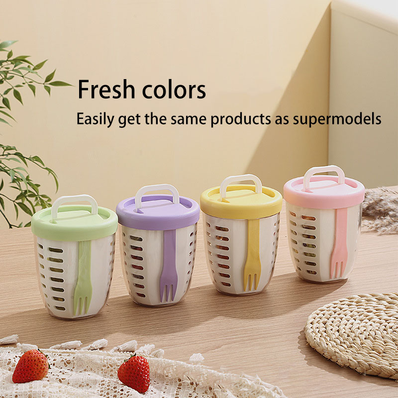 Large Capacity Storage Poke Plastic Cup Sealed Leak-proof Salad Box