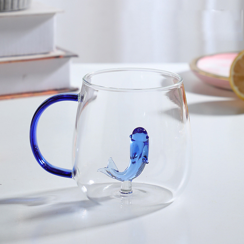 Cartoon animal cup high borosilicate glass household cup