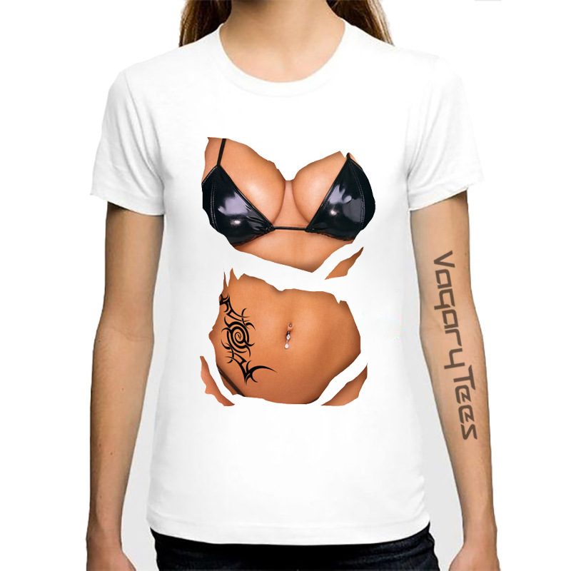 Fashionable funny design 3D printed short sleeves