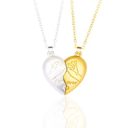 Hook-shaped heart necklace