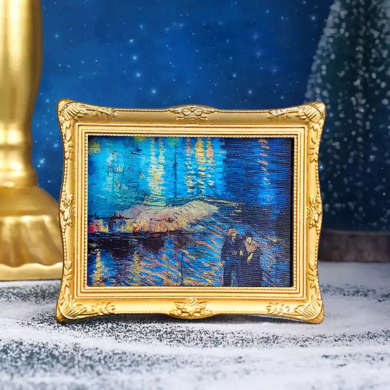Oil painting starry sky 3D grating refrigerator