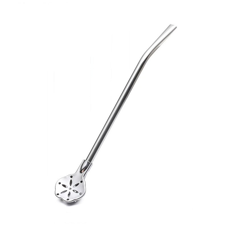 Straw stirring spoon