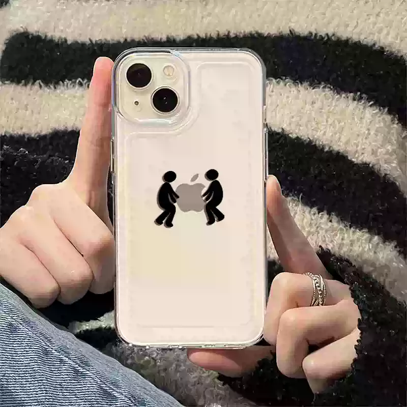 Interesting little man creative transparent protective cover