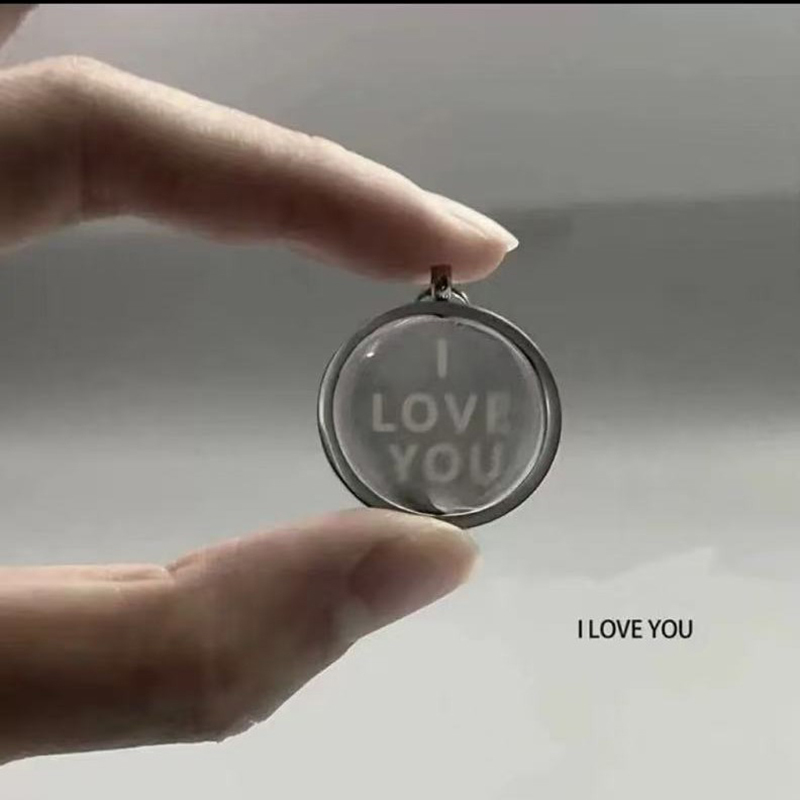 Rotatable I LOVE YOU necklace and ring