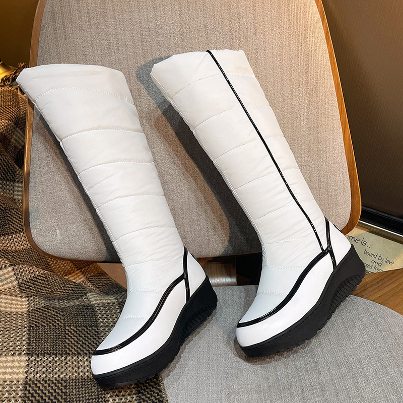 Women's Long-Height, Thick-Soled, Fleece-Filled Down Boots