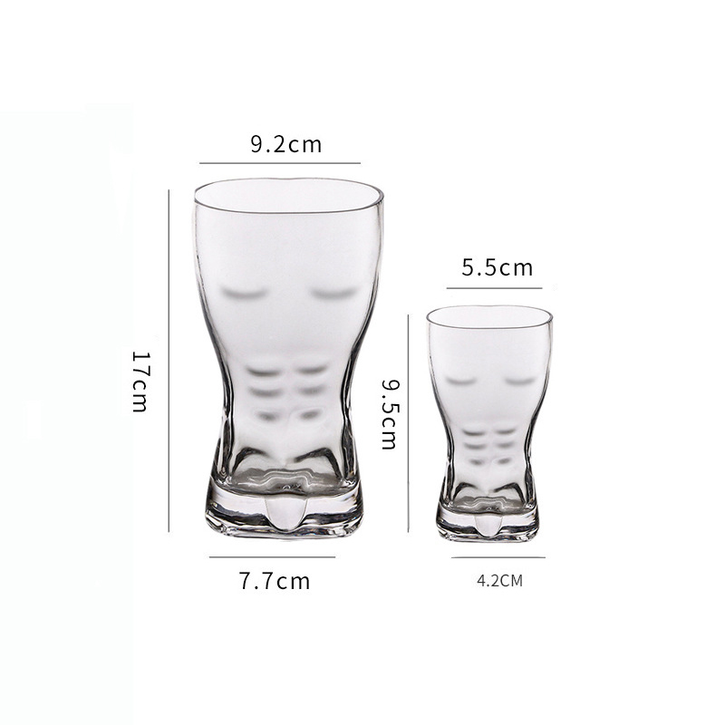 Creative hand-painted female body glass beer mug