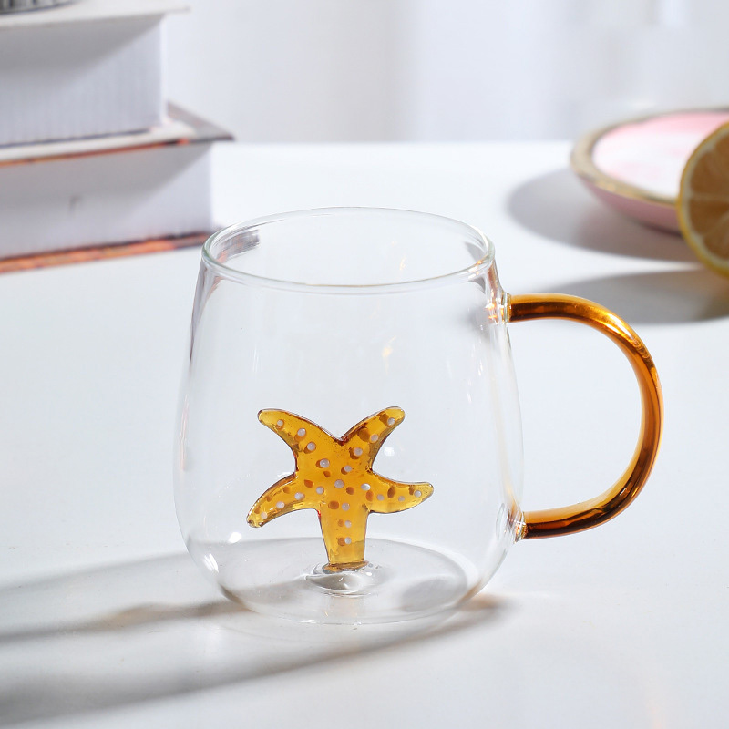 Cartoon animal cup high borosilicate glass household cup