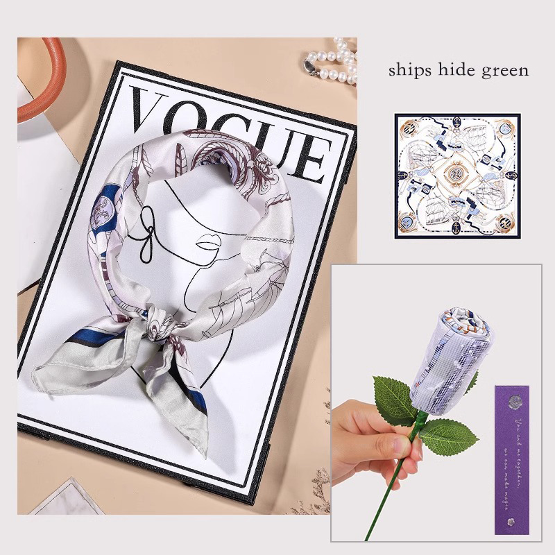 Mother's Day gift silk scarf flower bouquet gift box souvenir