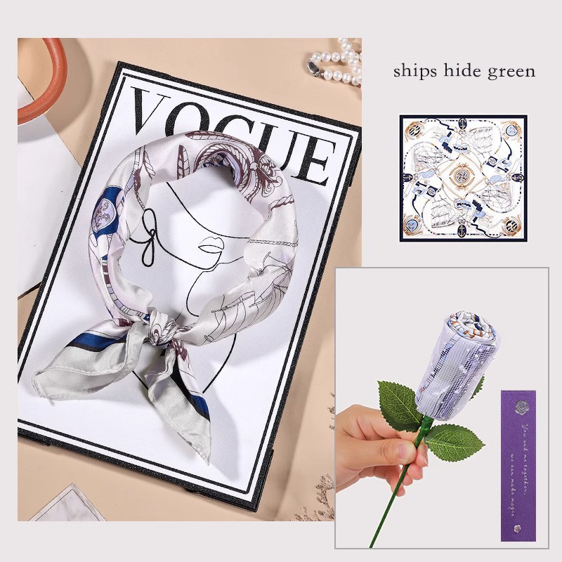 Mother's Day gift silk scarf flower bouquet gift box souvenir