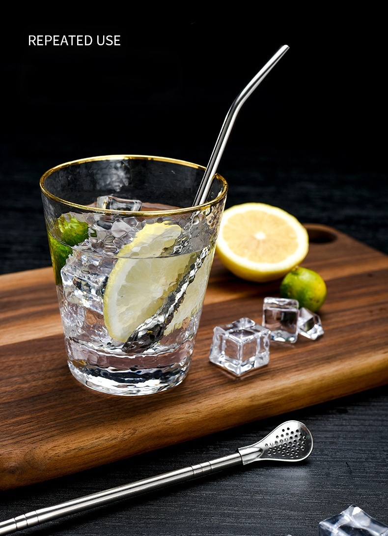 Straw stirring spoon