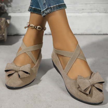 Suede Bow Women's Shoes