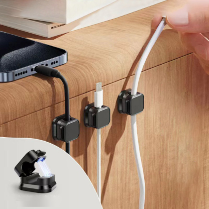 Magnetic cable organizer desktop car data cable clip fixing artifact