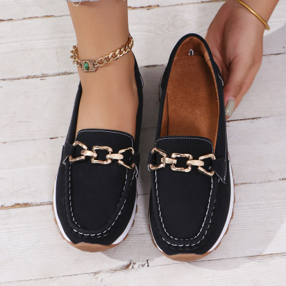 Metal chain casual loafers