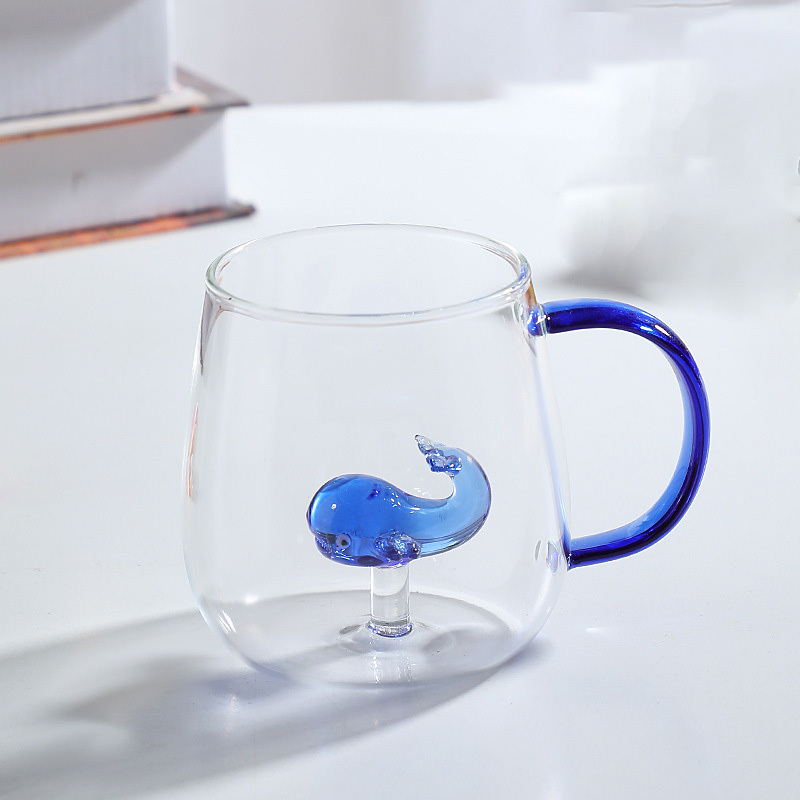 Cartoon animal cup high borosilicate glass household cup