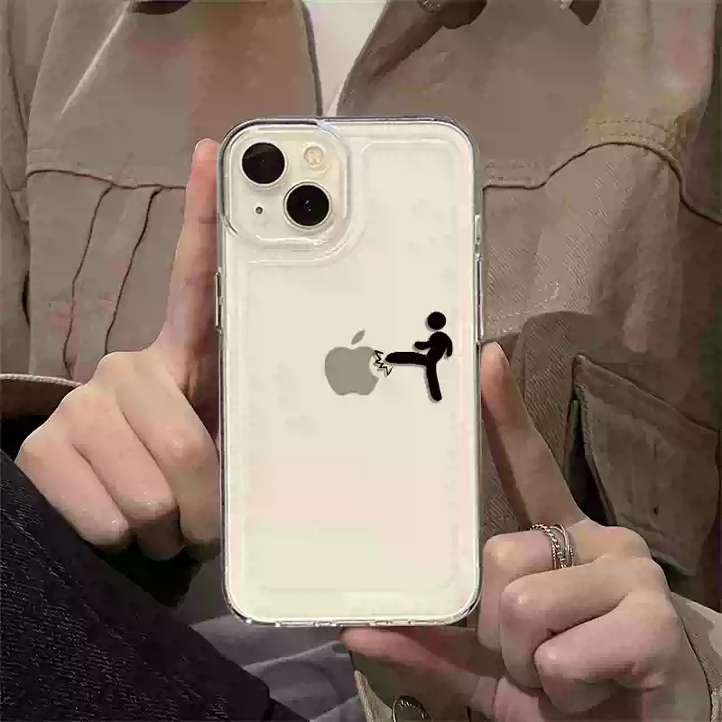 Interesting little man creative transparent protective cover