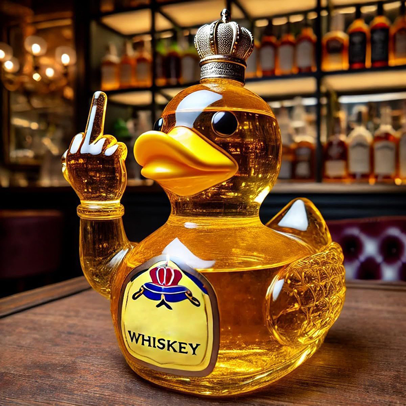 Funny whiskey duck bottle