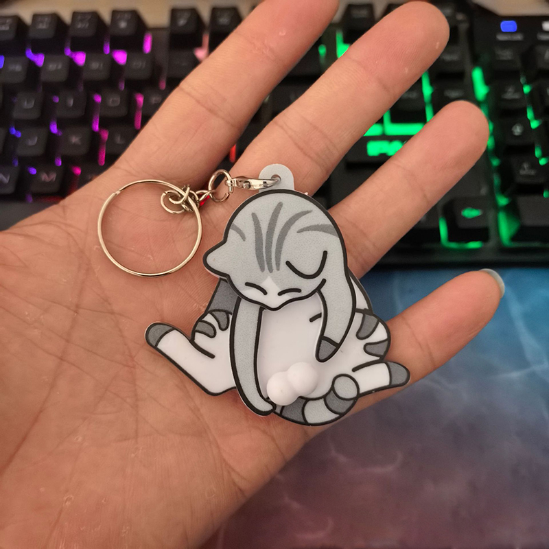 Creative Pull-out Cat Keychain