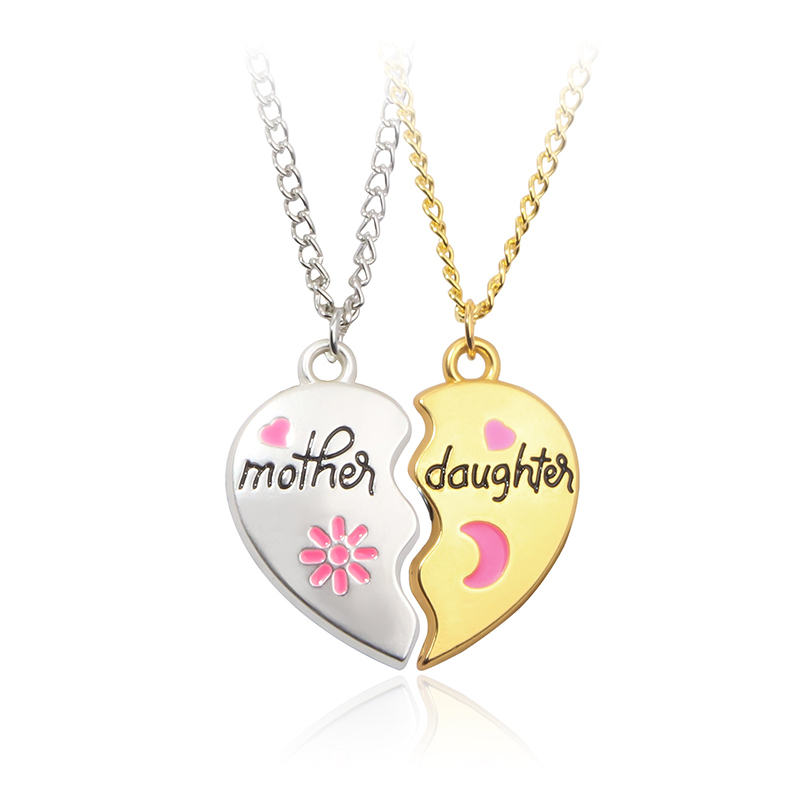 Fashionable Heart Splicing Parent-child Necklace