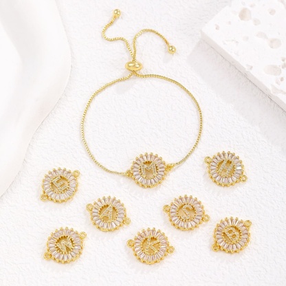 Zircon flower 26-letter bracelet