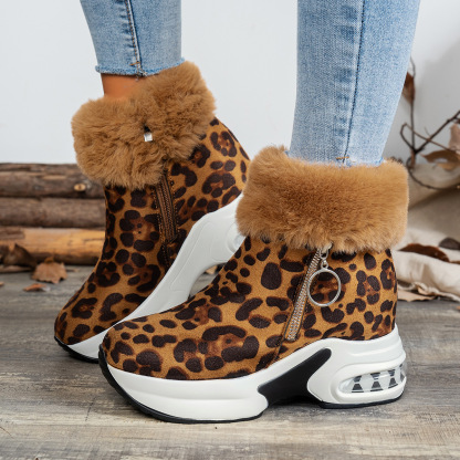Platform Wedge Heel Snow Boots with Fleece Lining