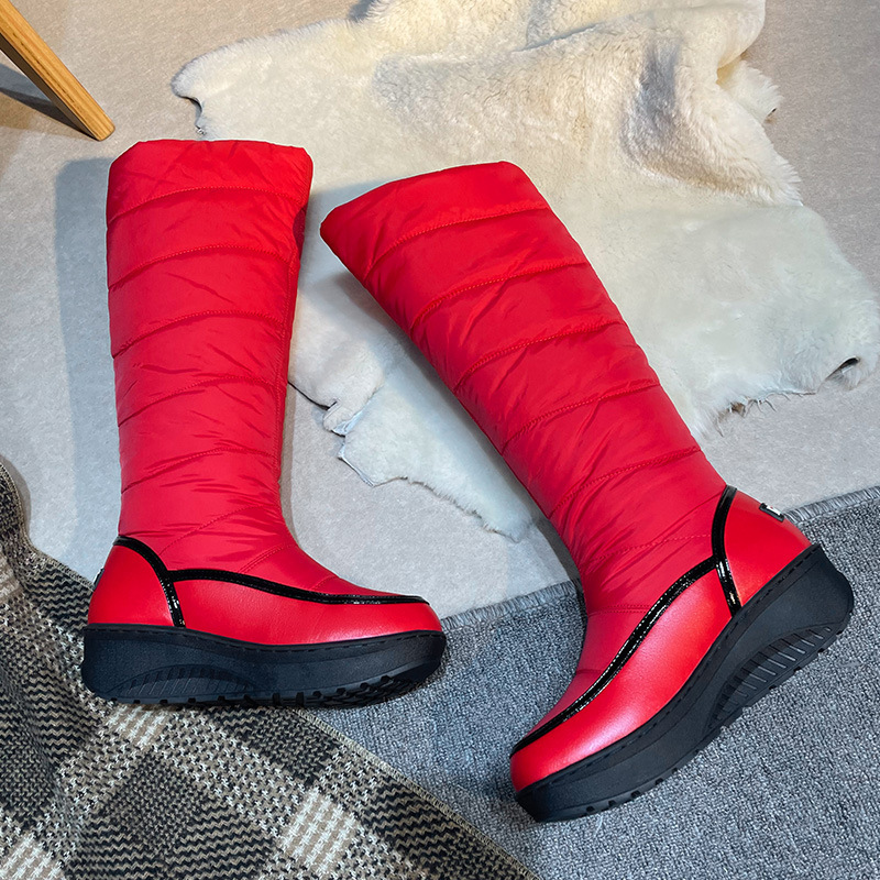 Women's Long-Height, Thick-Soled, Fleece-Filled Down Boots