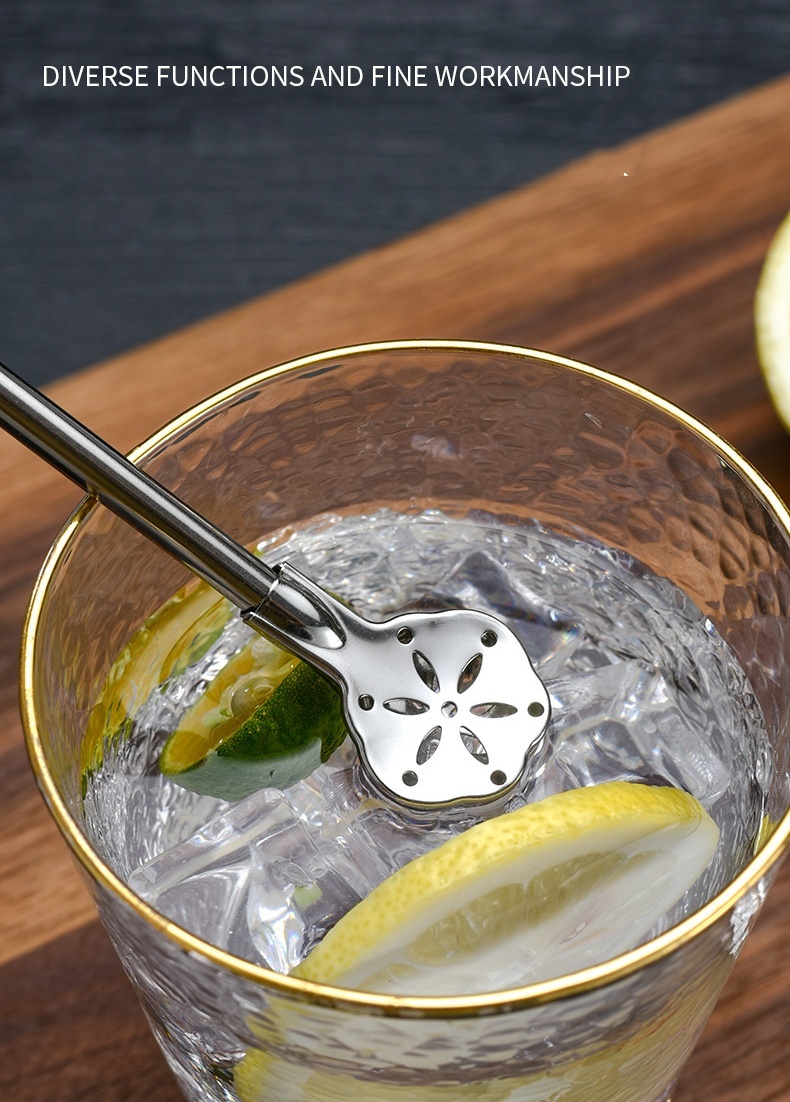 Straw stirring spoon