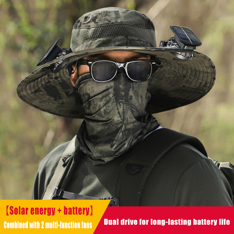 Men's wide brim sun hat quick drying sunshade fisherman hat